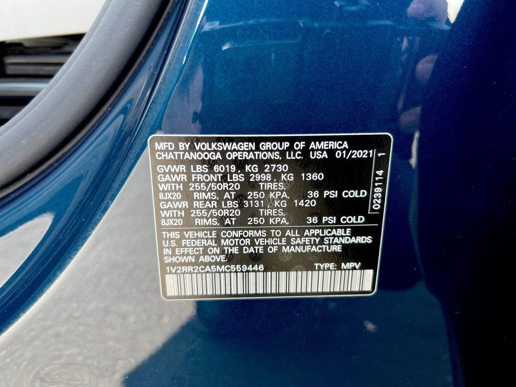 2021 Volkswagen Atlas 3.6L V6 SE w/Technology R-Line