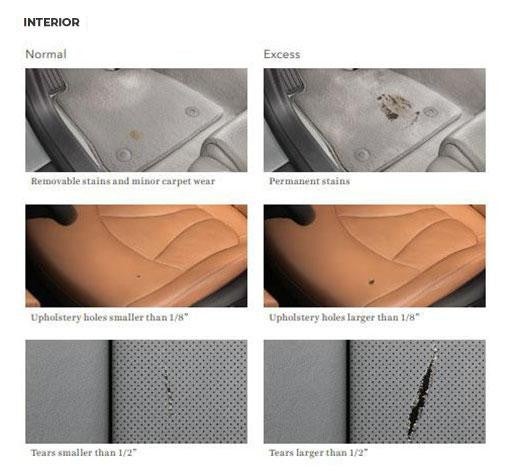 Interior damage before and after images
